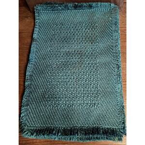 Vintage Woven Christmas Hunter Green Placemats Set of 4 18" x 12"